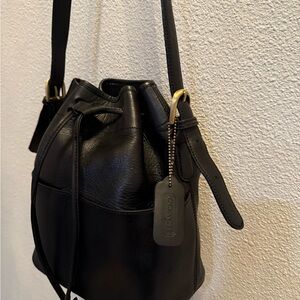 Leather bucket drawstring bag (Coach inspired)